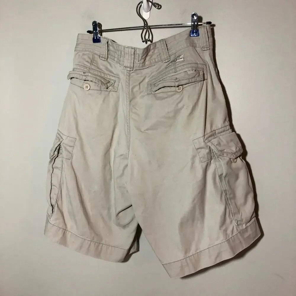 Polo Ralph Lauren mens classic chino cargo shorts 34 light khaki preppy classic